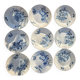 Antique 19th century plate, Terre de Fuego, blue with bird motif