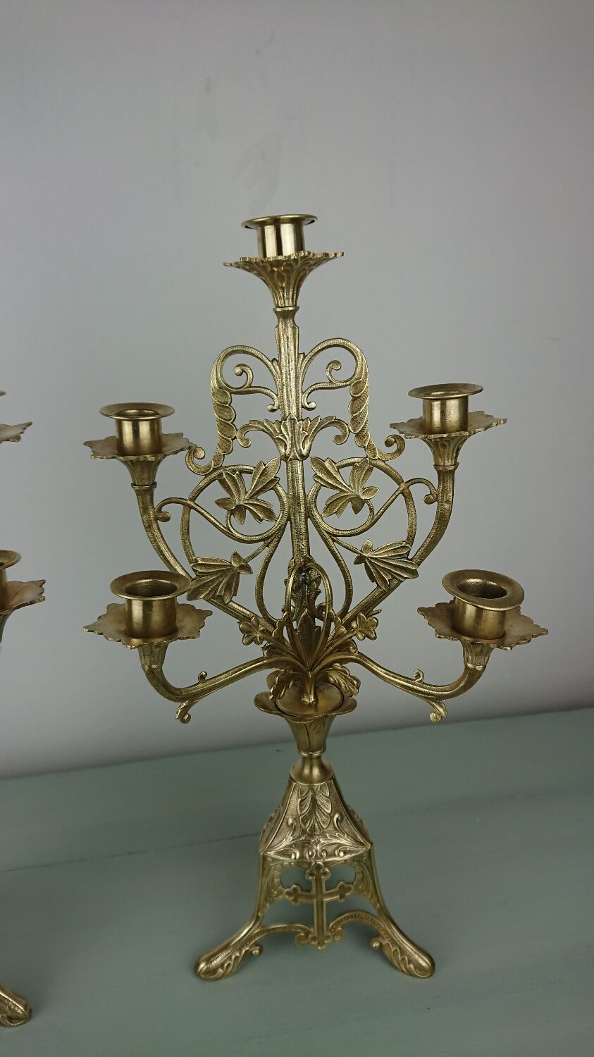 Brass altar candlesticks