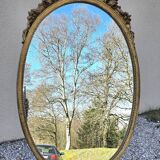 Miroir ovale de style Louis XVI vintage