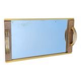 Plateau miroir doré Art déco