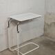 Adjustable side table from the 1970s in white lacquered metal.