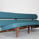 Curved sculptural floating 3-seater sofa dutch design