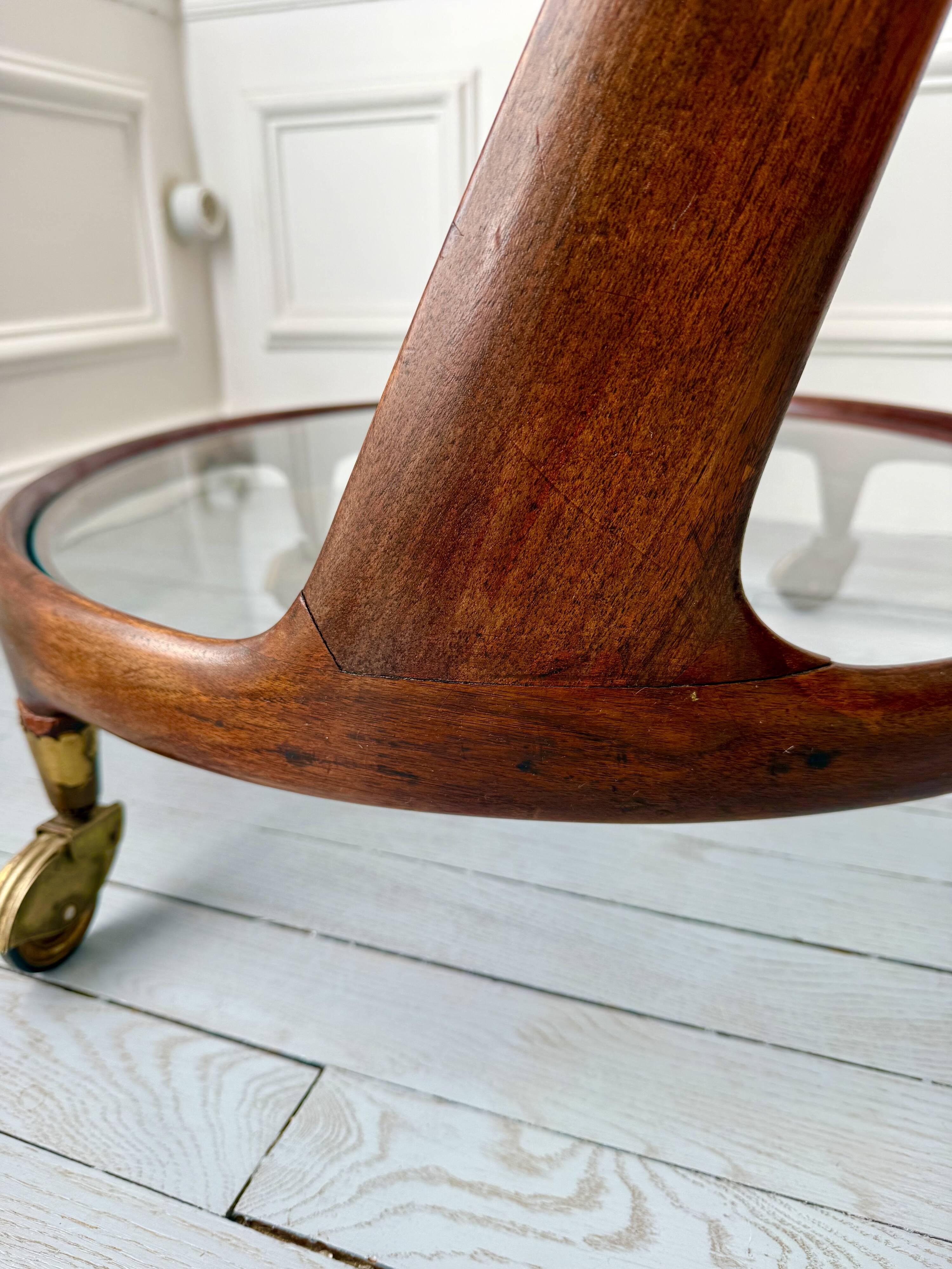 Cesare Lacca rolling coffee table service trolley