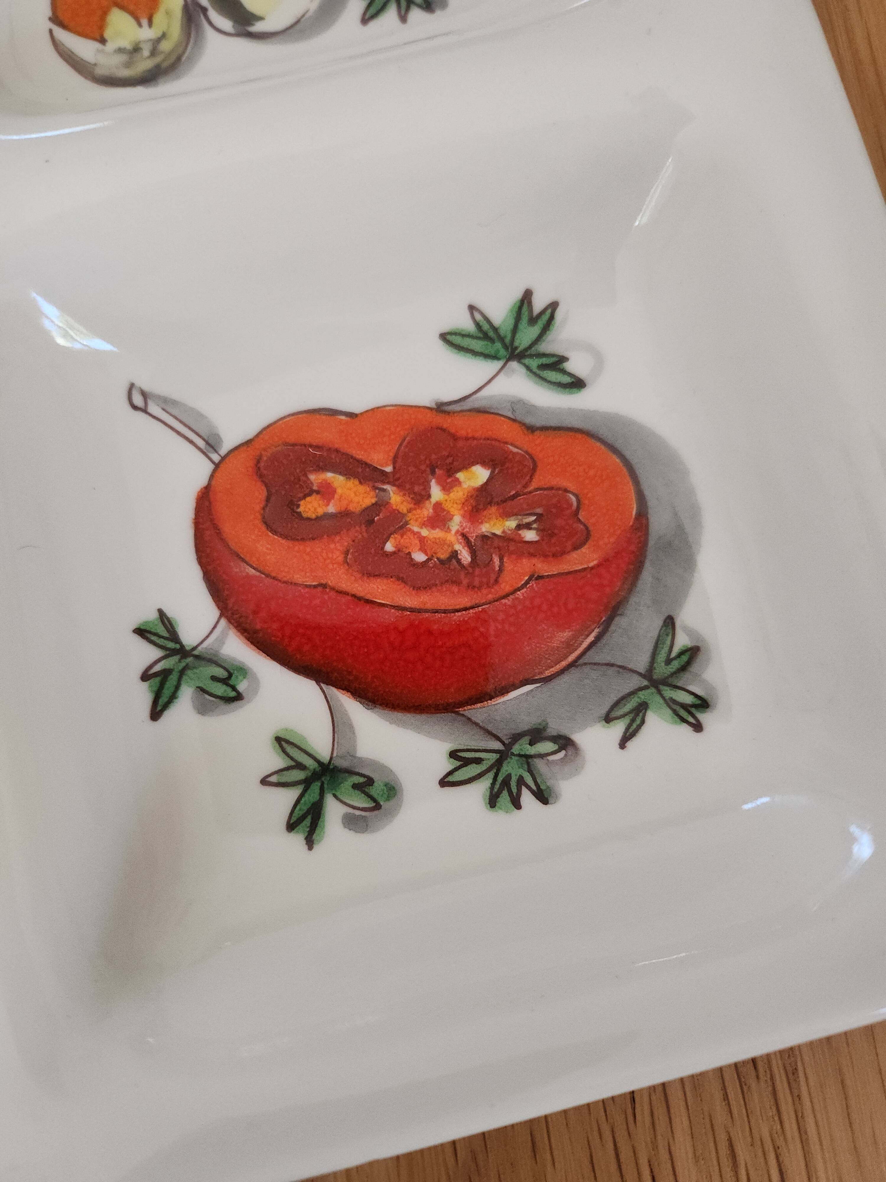 Large vintage ceramic hors d'oeuvre / antipasti platter Mancer (Italy)