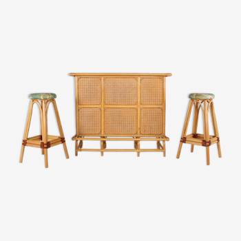 Bamboo bar & stools