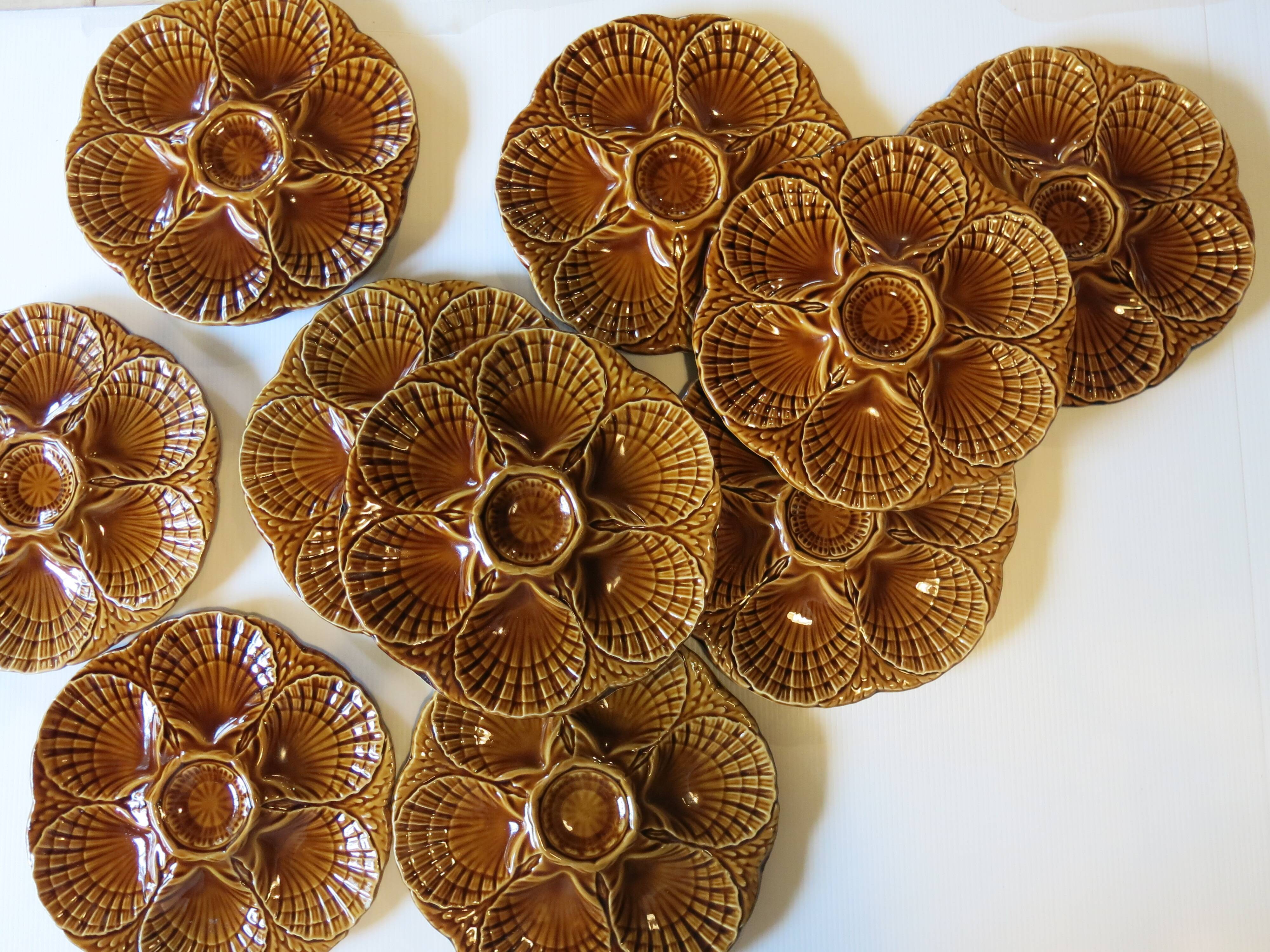 10 Sarreguemines oyster plates in very good condition