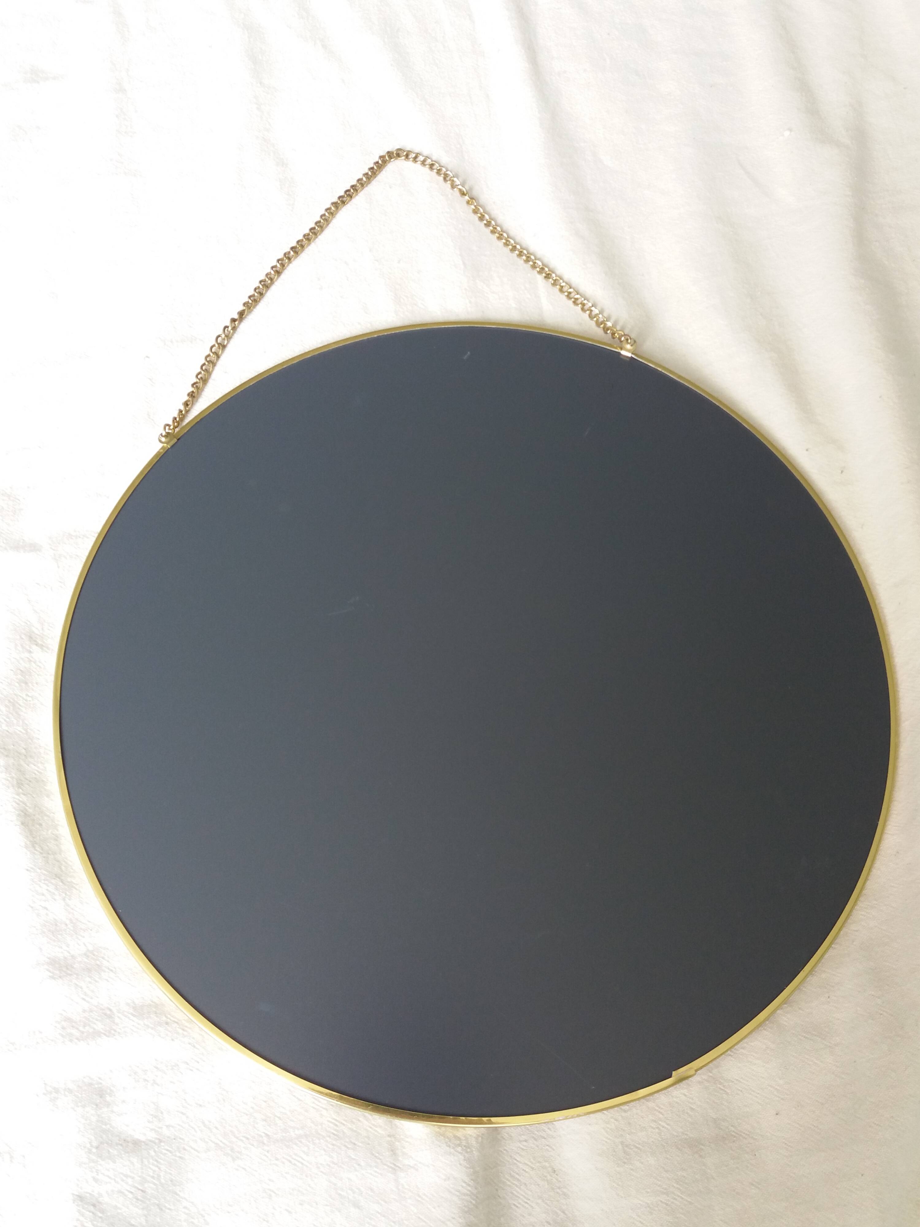 3 miroirs ronds métal doré, diametre 35, 30 et 20 cm