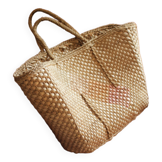 Basket with two handles tote wickerwork