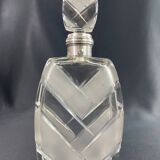Art Deco design crystal bottle with solid silver Minerva frame