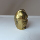 Miniature Owl Figure in Vintage Brass