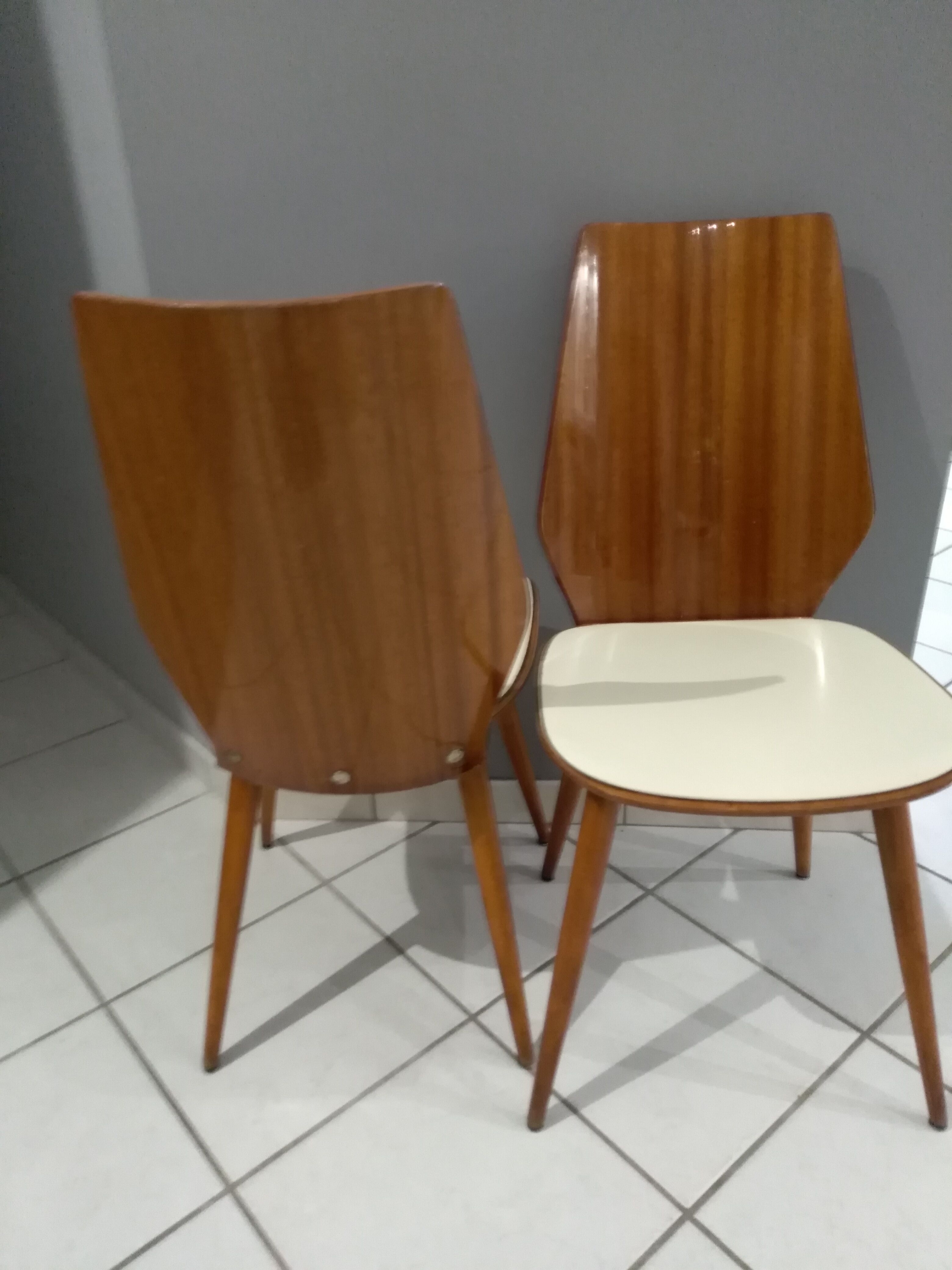 Rare set of 4 chairs Baumann 1960