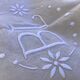 Drap 2 places BL lin neuf fleurs pastilles