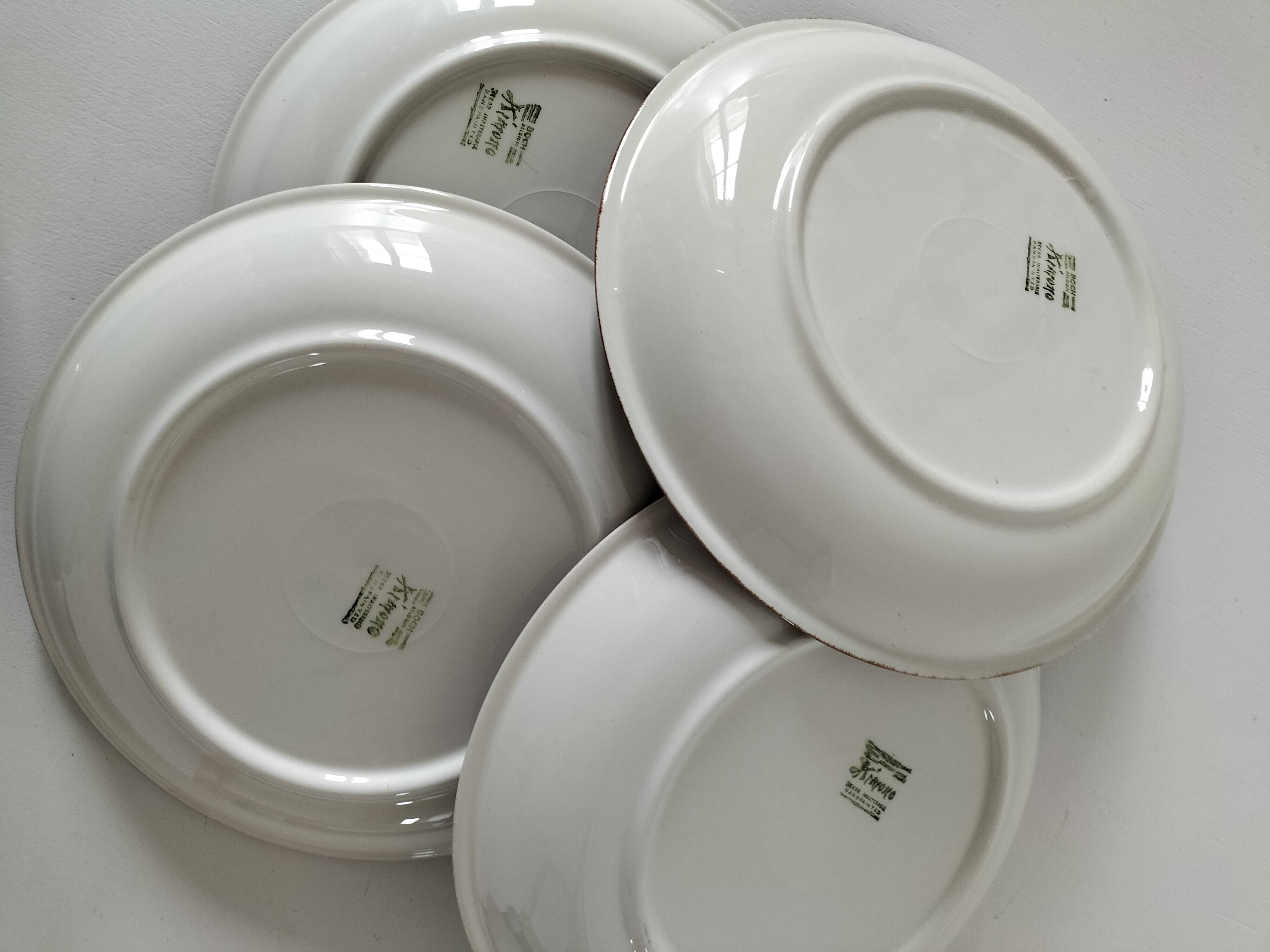 4 deep plates Boch La Louvière model Kimono