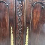 Antique pair of 18th century solid oak cabinet doors