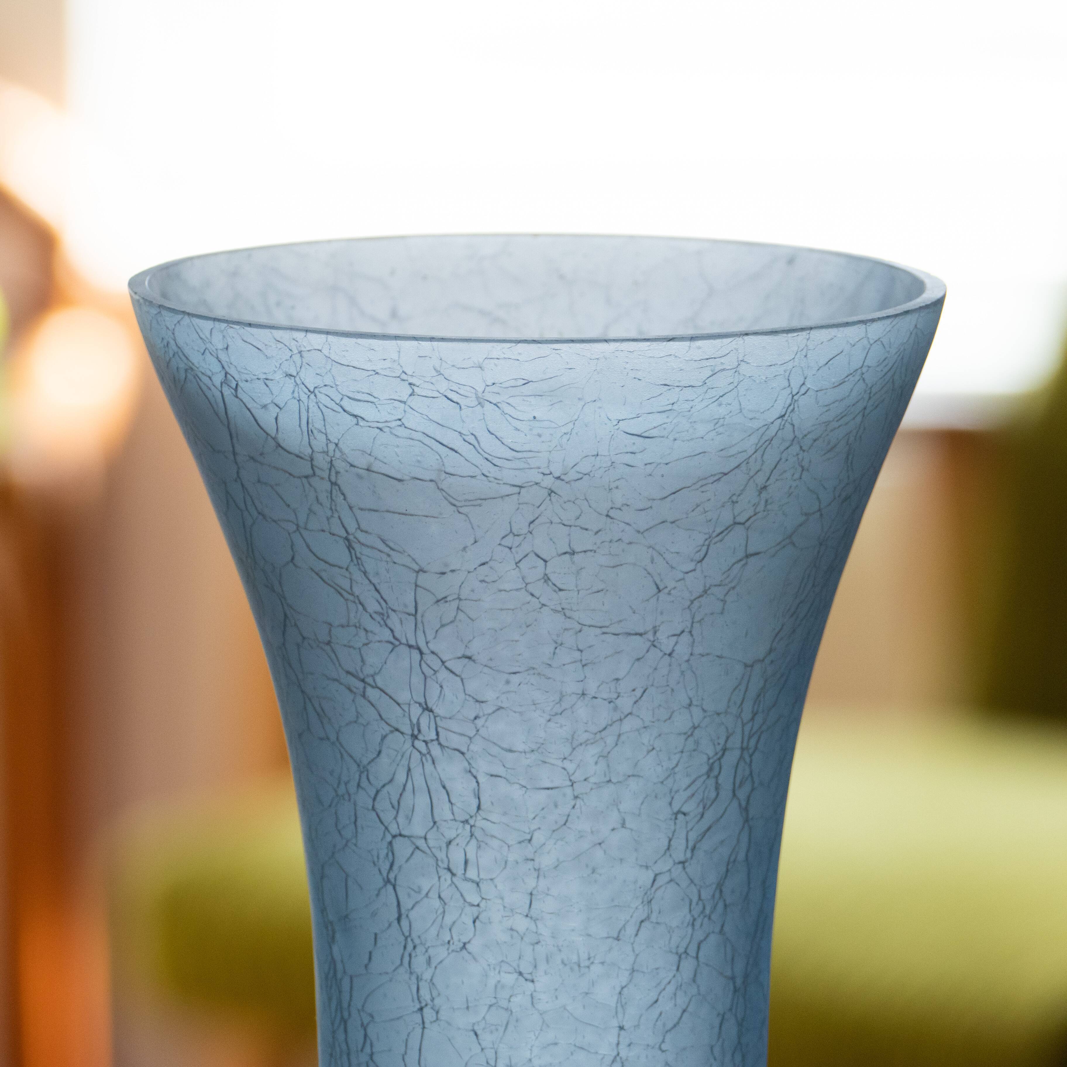 Vase vintage en verre craquelé