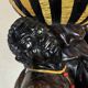 Pair of Moorish vasque holders, lacquered and gilded Venetian sculptures, circa 1880.