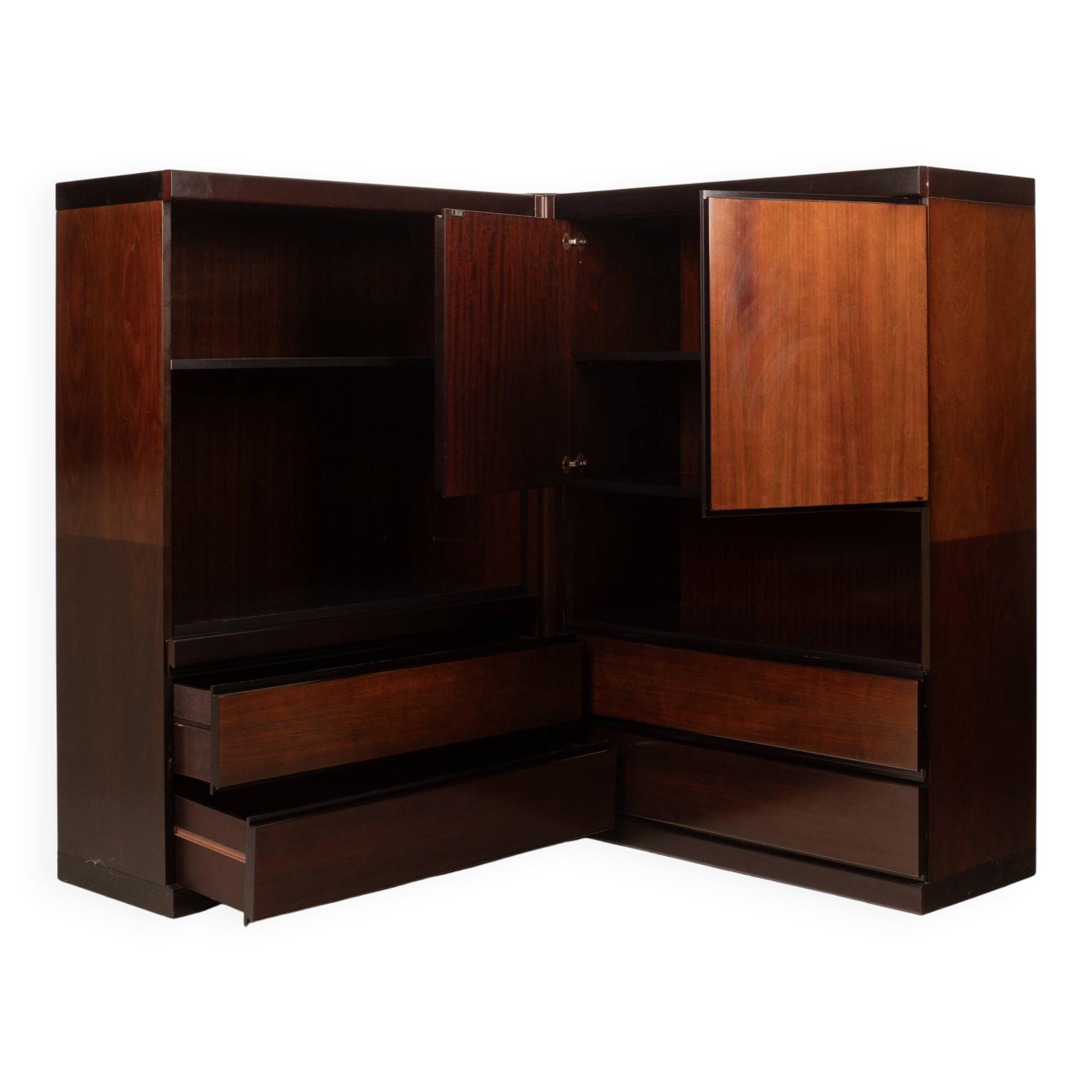 Pair of S11 Cabinets and Bar by Angelo Mangiarotti for Sorgente dei Mobili