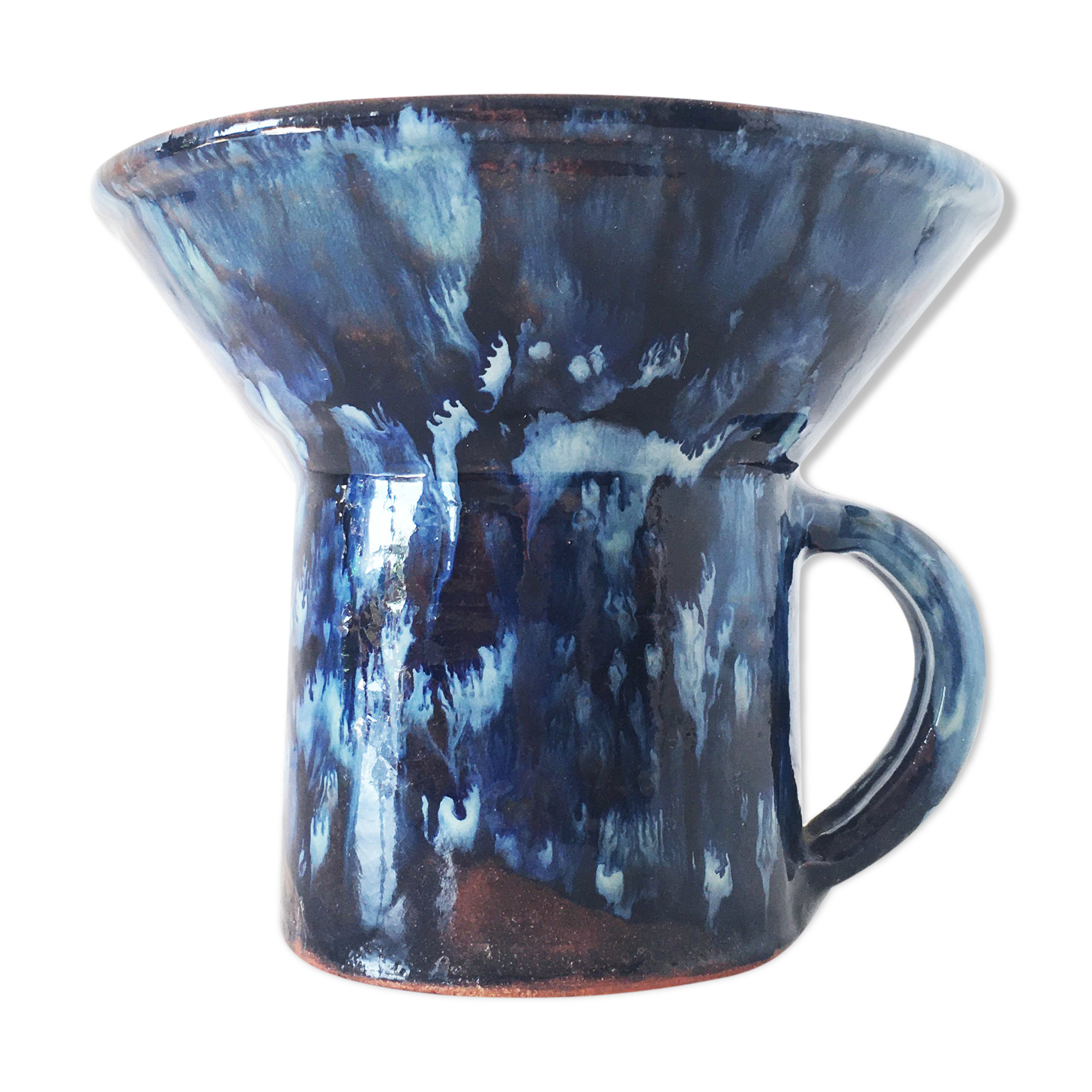 Vintage blue ceramic vase