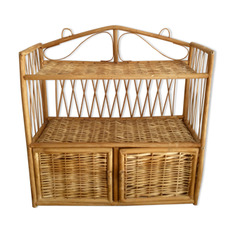 Vintage wicker wall shelf