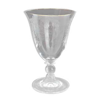 Water glass in crystalline engraved gold border