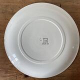 Flat serving plate Salins 60s vintage turquoise green Croisette pattern