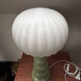 Lampe à poser vintage pastel globe plissé