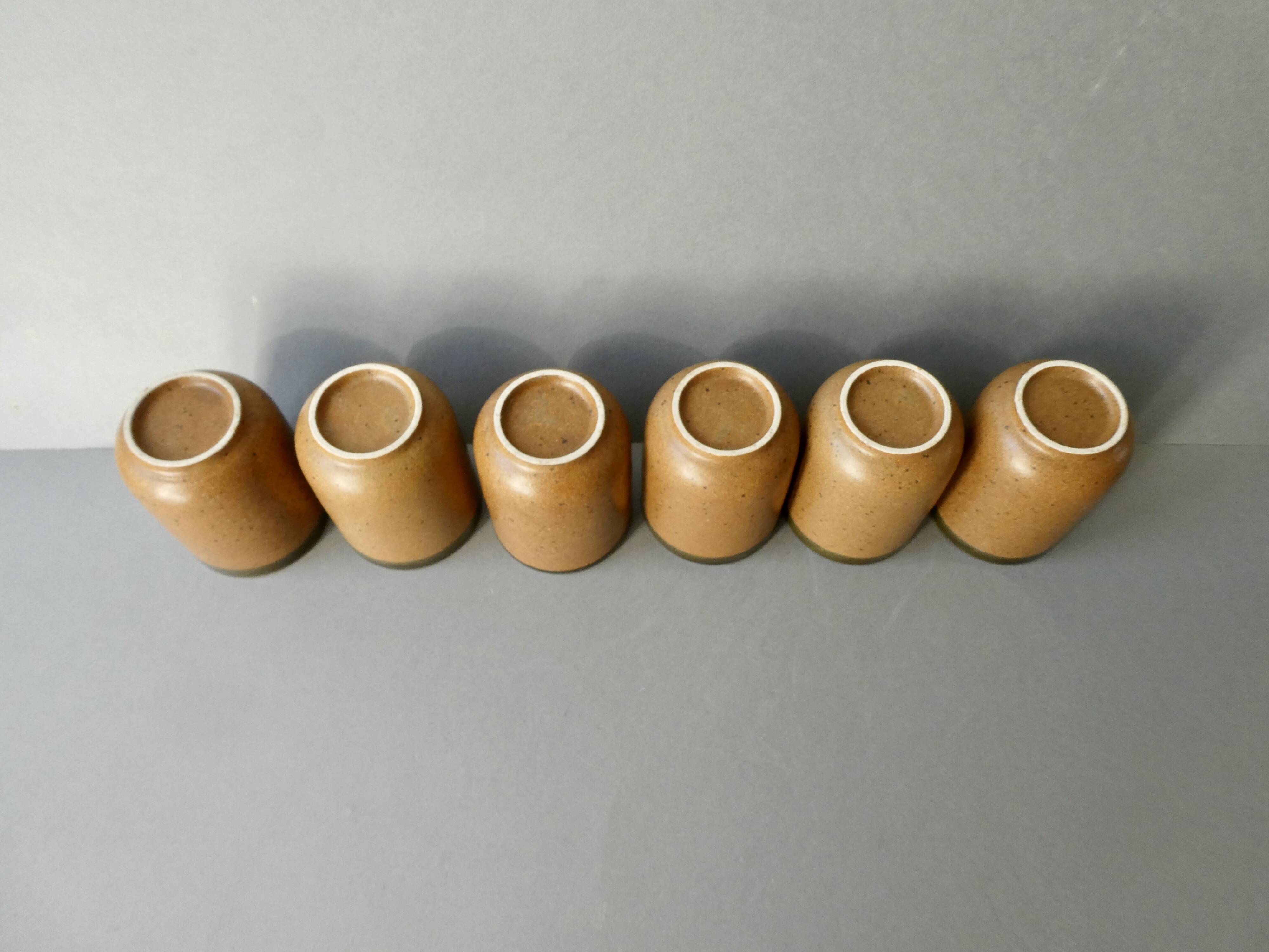 6 enamelled stoneware tumbler glasses