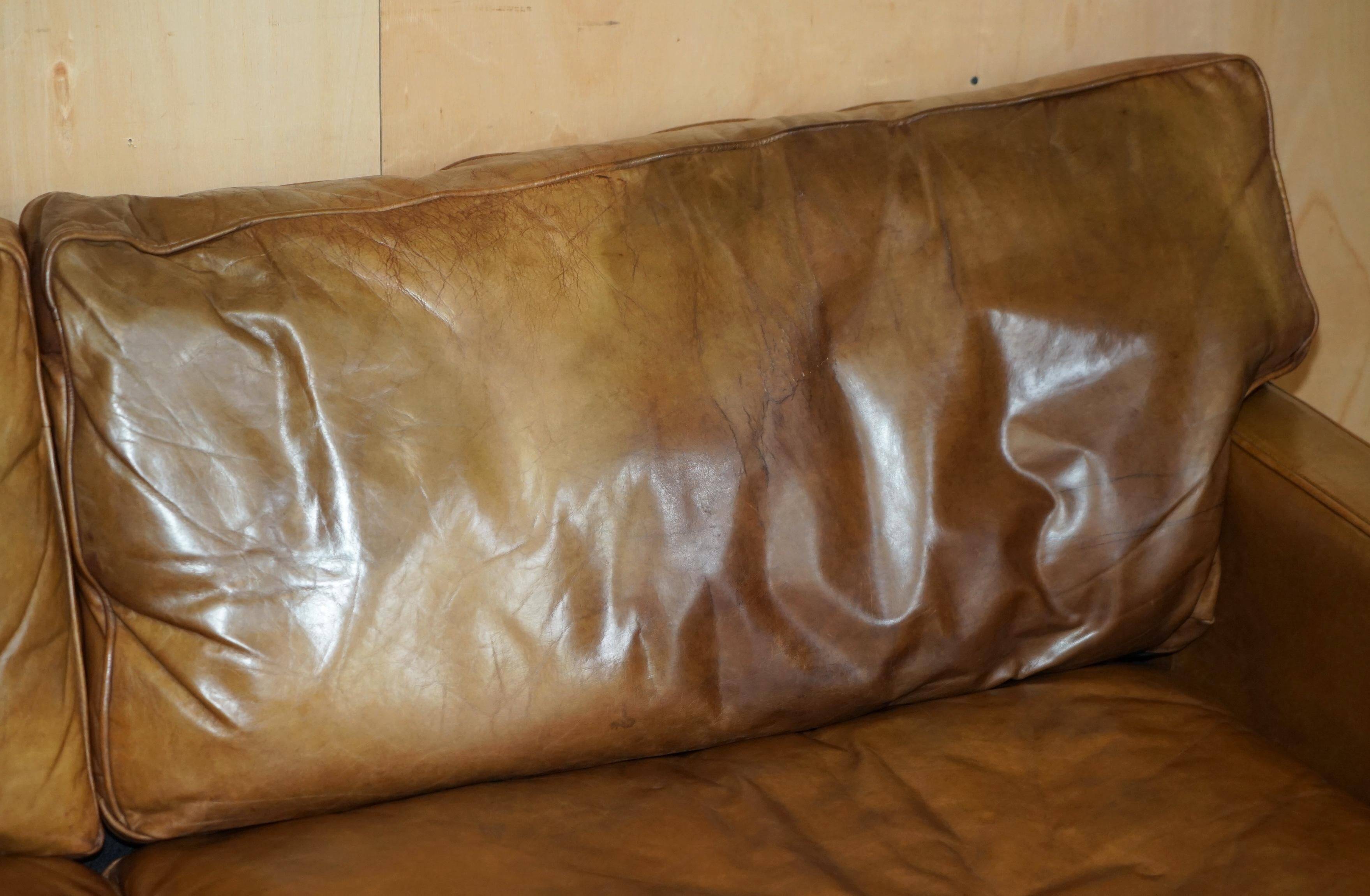 Three-seater leather sofa Viscount William Halo Timothy Oulton