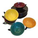 Set of 7 cups and saucers from the 50s.