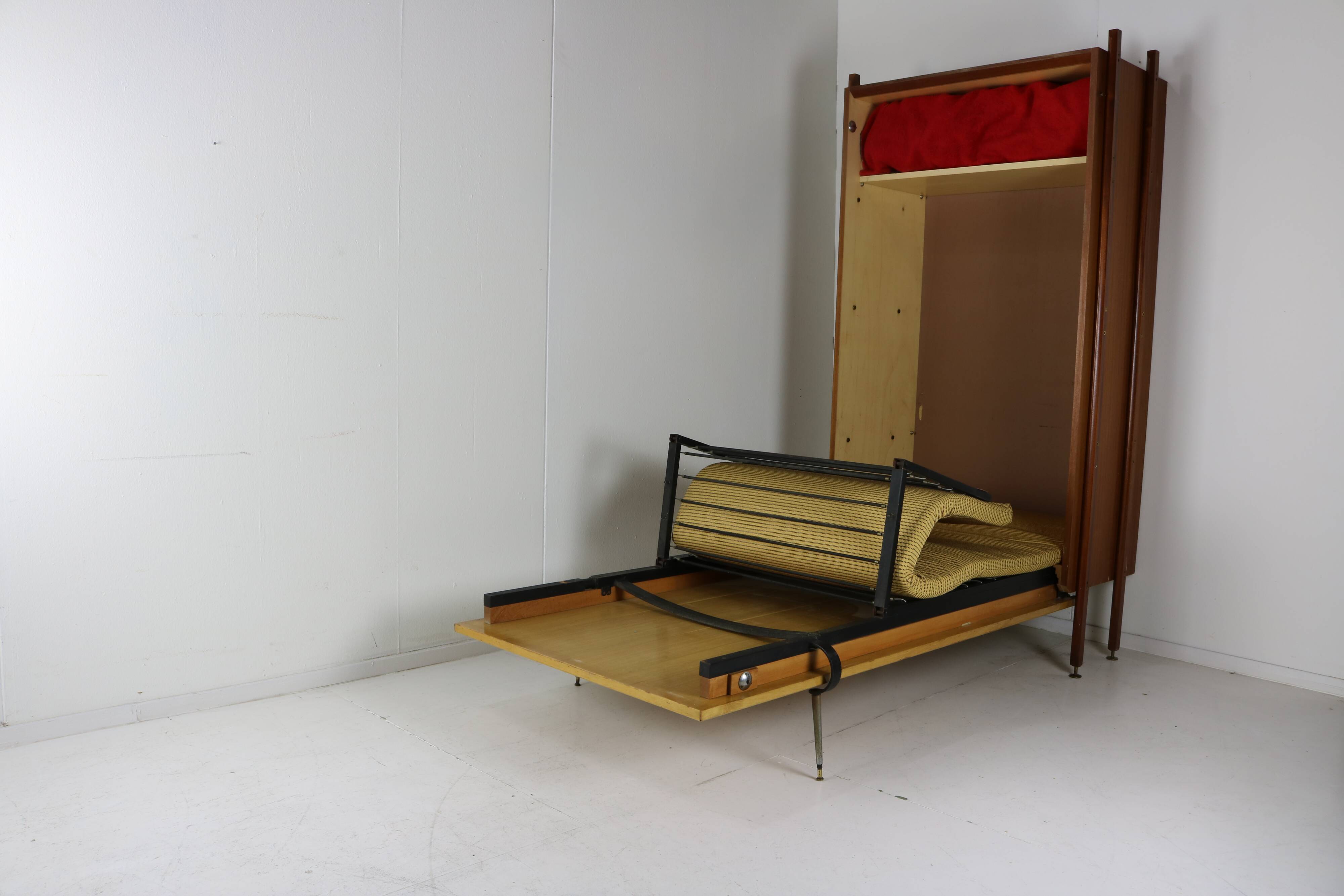 Ingenious sixties wall bed cabinet by C. Princic Gorizia Italy