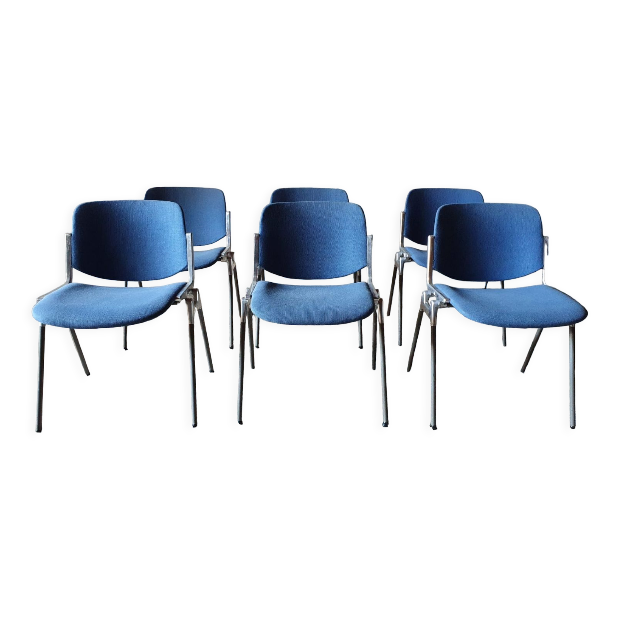 Lot de six chaises Dsc 106 de Giancarlo Piretti pour Castelli 1970