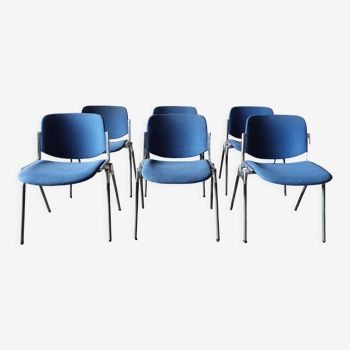 Set of six Dsc 106 chairs by Giancarlo Piretti for Castelli 1970