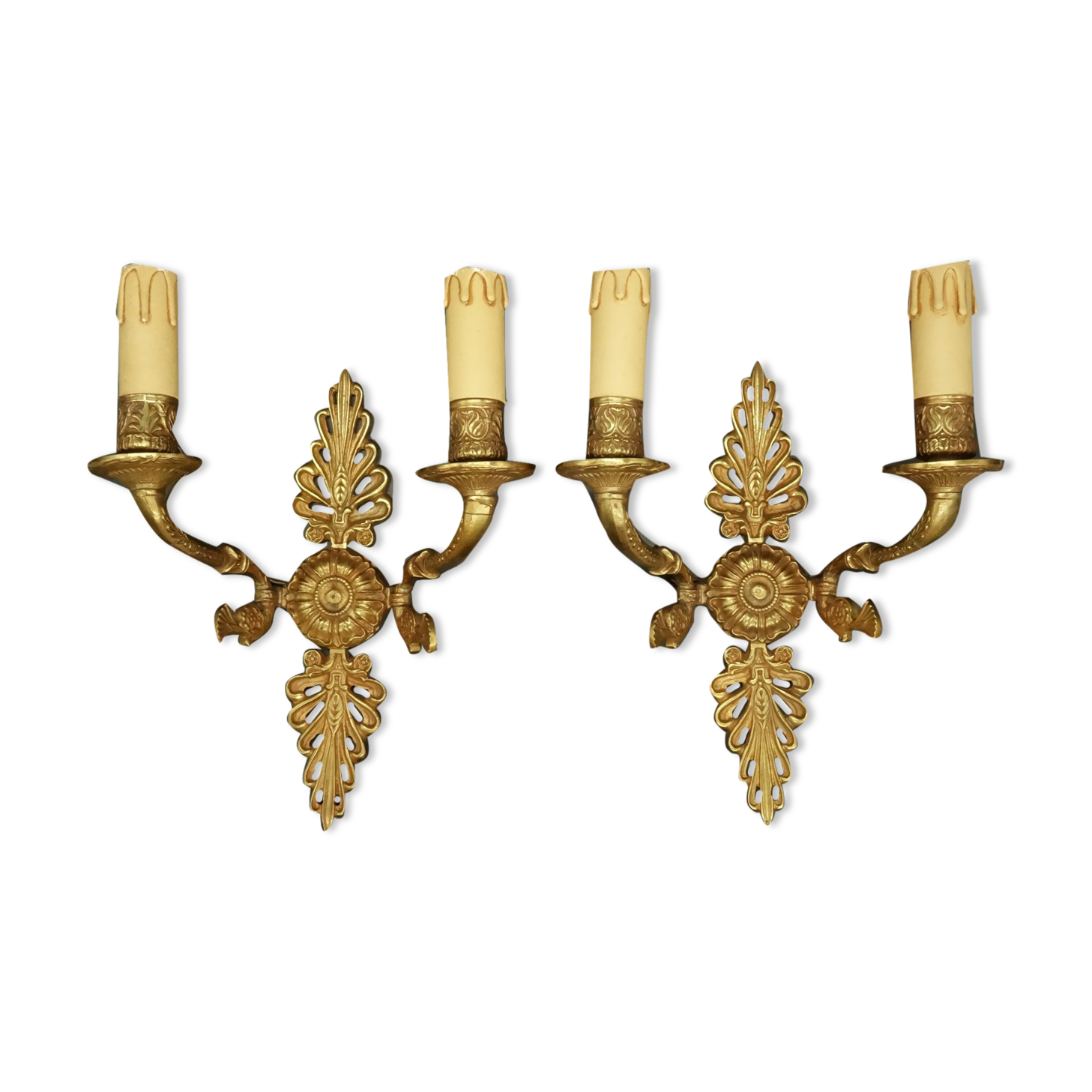 Paire d'appliques aux palmettes style empire