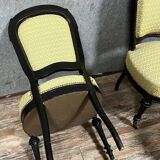 4 chaises époque Napoléon III en bois laqué noir vers 1850