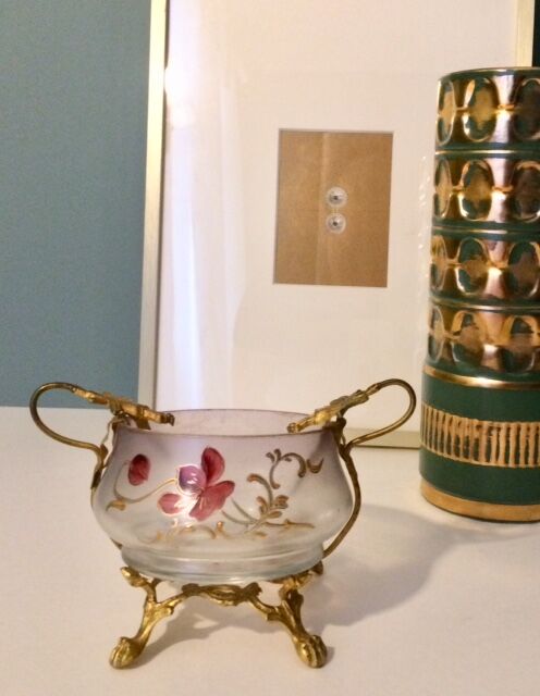 Art Nouveau enamelled glass cup