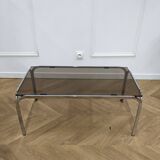 Table basse en verre fumé des années 70