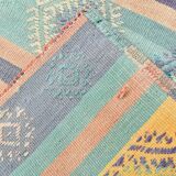 Tapis Kilim Anatolien 5x9 ft – Rayures Pastel en Vert Menthe, 163x268Cm