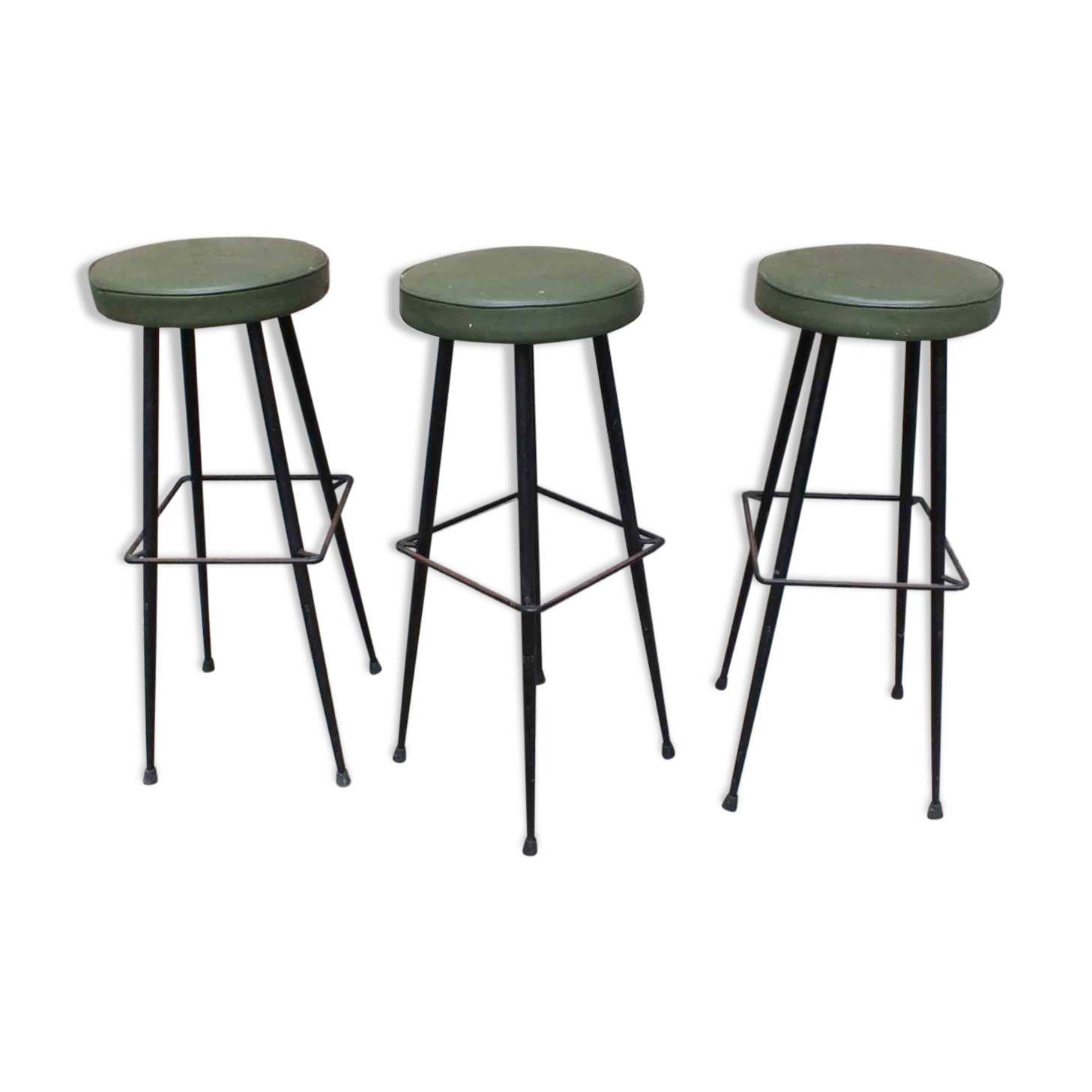 Set of 3 old bar stools 50, 60s