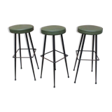 Set of 3 old bar stools 50, 60s
