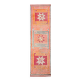 Red & Green Turkish Vintage Runner Rug, 93x342Cm