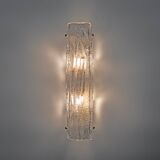 Pair of Mazzega-Style Crystal Natural Murano Glass Sconces