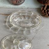 Vintage glass butter tray