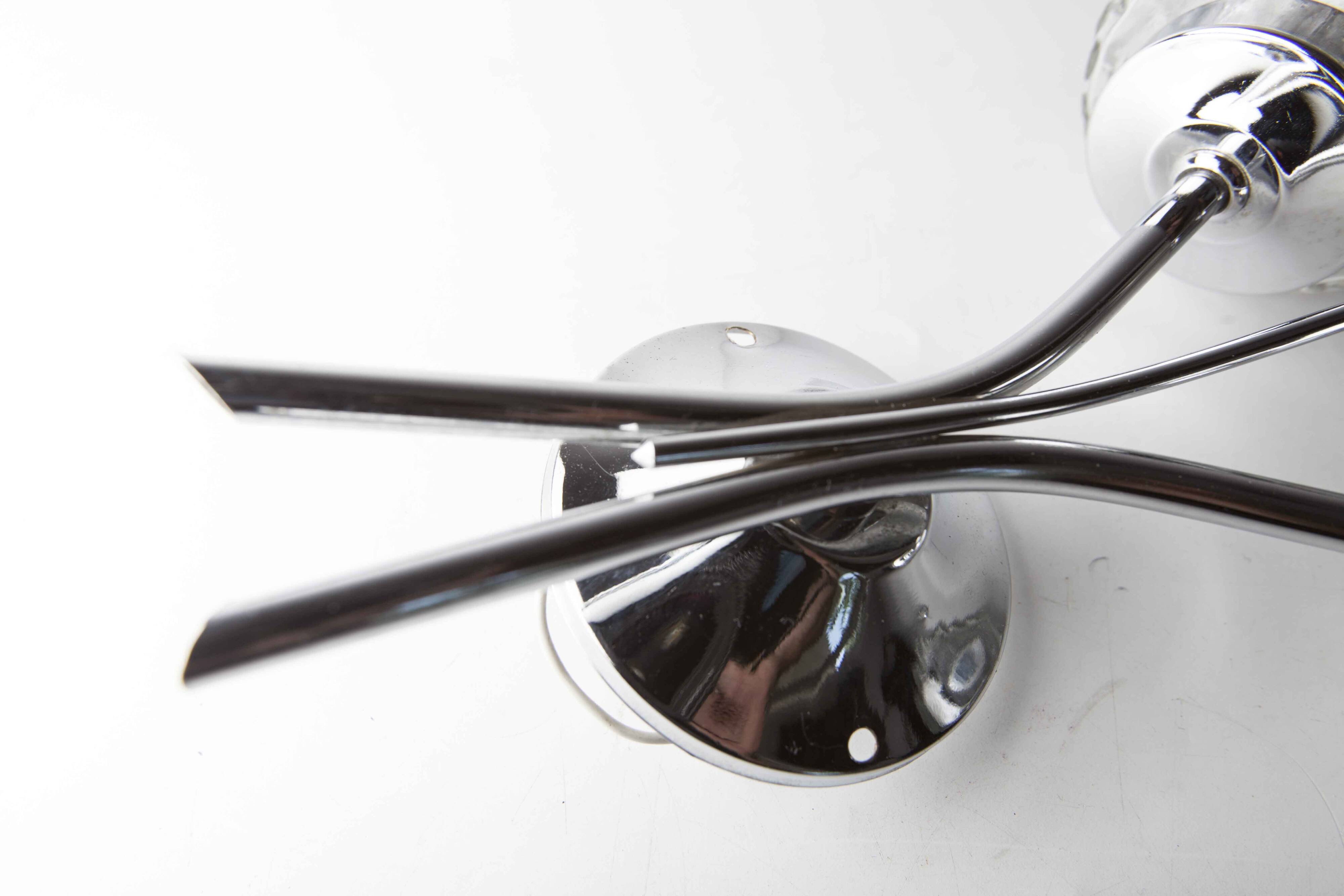 Double wall lamp 1960 chrome and glass and transparent tip