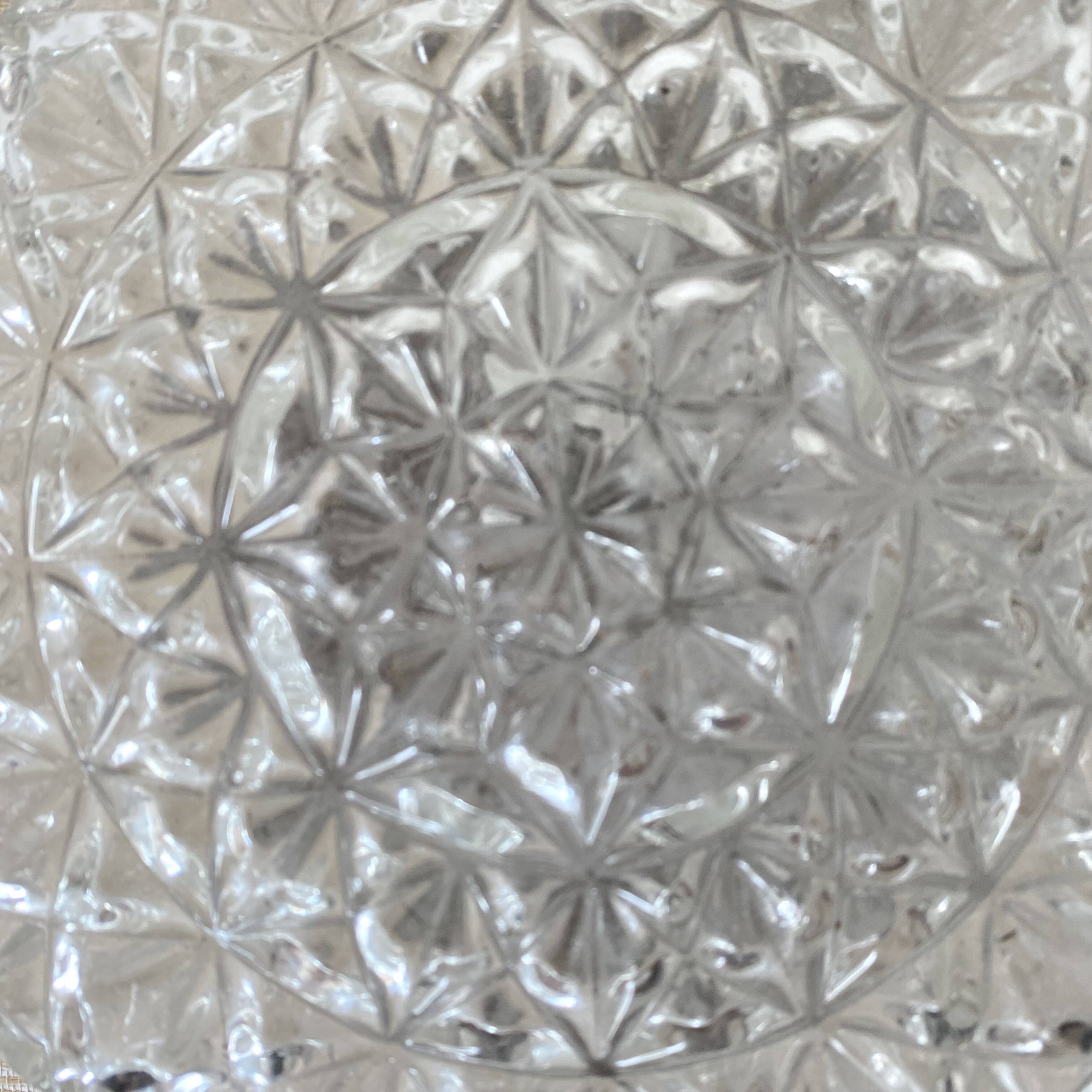 Vintage round molded glass ceiling light