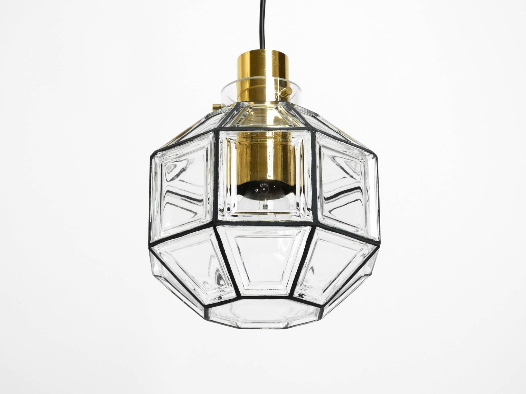 Beautiful rare original 60s  Limburg octagonal glass pendant lamp