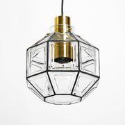 Beautiful rare original 60s  Limburg octagonal glass pendant lamp