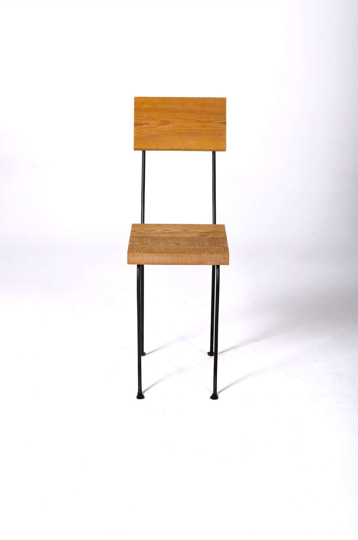 Chair in wood and black metal, 1990s