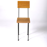 Chair in wood and black metal, 1990s