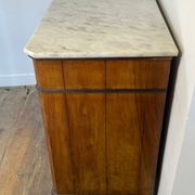 Antique walnut commode with marble top, 19th century.