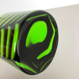 Large Green Vintage Pop Art Opaline Florence Vase Design 1970s Italy